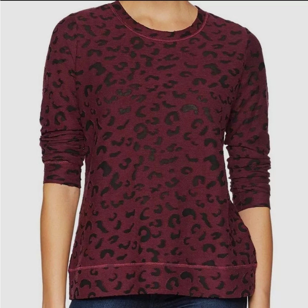 Tribal Burgundy Black Burnout Top